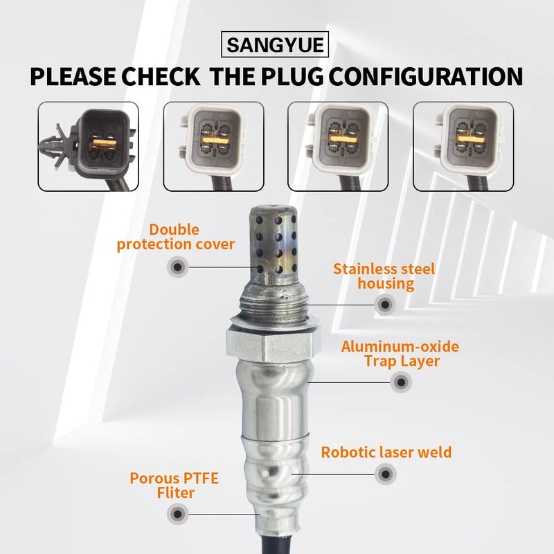 Sangyue Oxygen Sensor 1 & 2 for Mitsubishi Eclipse 2006 2007 2008 2009 2010 2011 2012 2.4L Upstream +Downstream 4PCS - Image 3